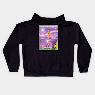 the vintage rave poster of dreamscapes Kids Hoodie